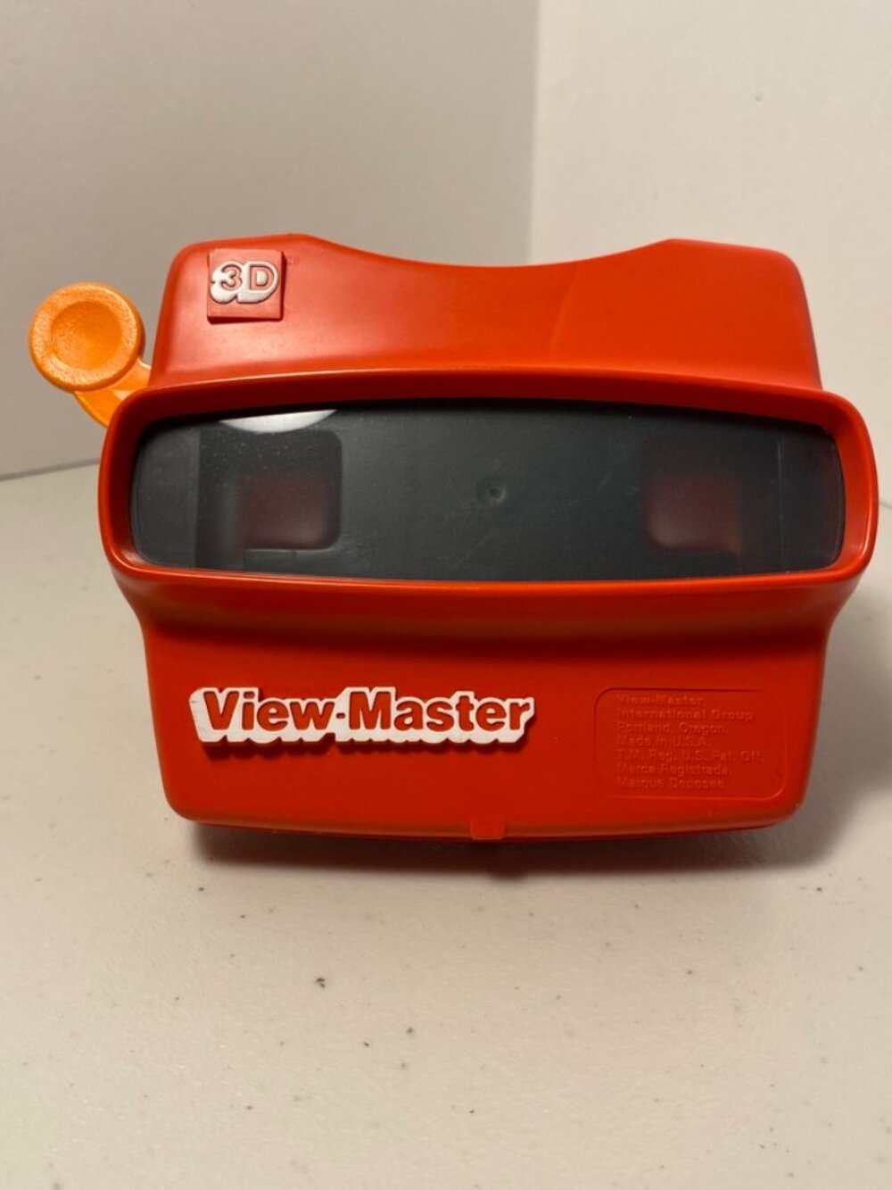Vintage View Master Model L Bright Red #2051 Body Orange Rounded Handle Portland